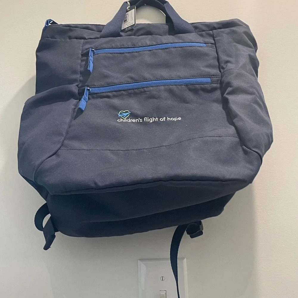 Johnnie-O Navy Blue Convertible Backpack Tote Children's Flight of Hope NWT